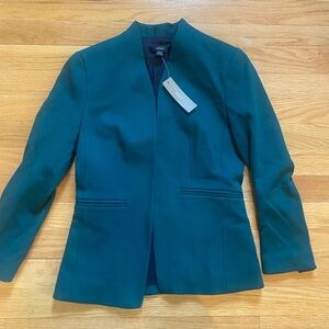 J Crew fitted open blazer green size 00P NWT